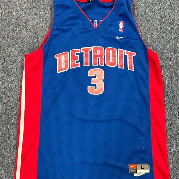 Nike Ben Wallace Detroit Pistons NBA Basketball Jersey Sz L + 2 - Picture 1 of 11
